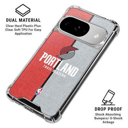 NBA Portland Trail Blazers Canvas Google Pixel 10 Clear Case
